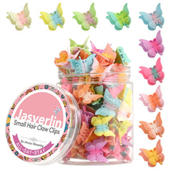 JASVERLIN front packaging showing 50 pastel butterfly clips, colorful convenience