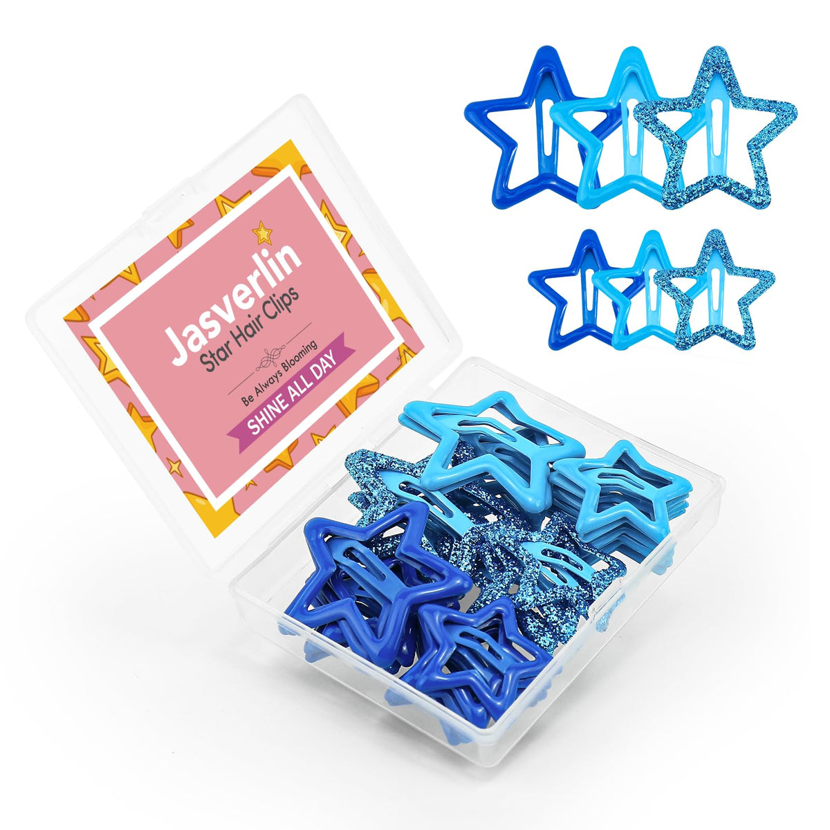 JASVERLIN front packaging showing 36 blue star clips and set benefit
