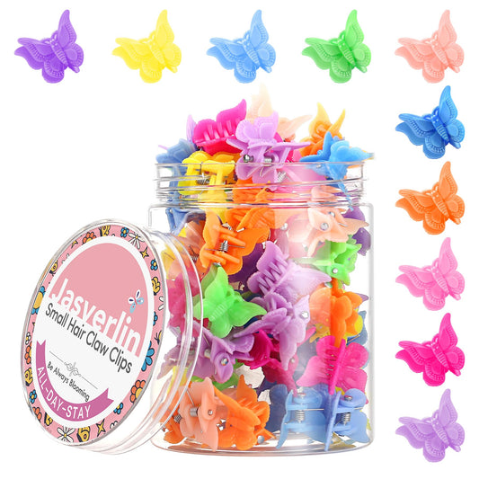 JASVERLIN front packaging showing fifty butterfly clips and reusable container, convenient storage