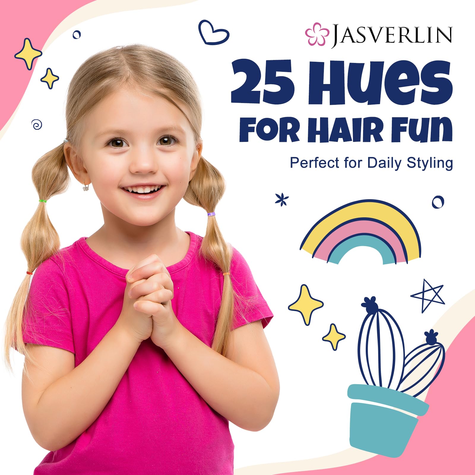 JASVERLIN elastic securing a ponytail demonstrating secure hold without pulling