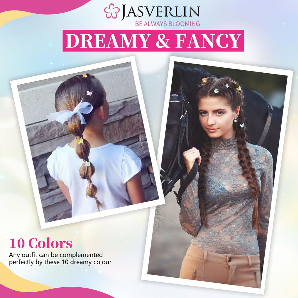 JASVERLIN half-up hairstyle detail with clips adding Y2K sparkle and playful accents