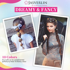 JASVERLIN half-up hairstyle detail with clips adding Y2K sparkle and playful accents