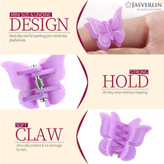 JASVERLIN clips styled in hair securing small sections, adds playful 90s accessory accent
