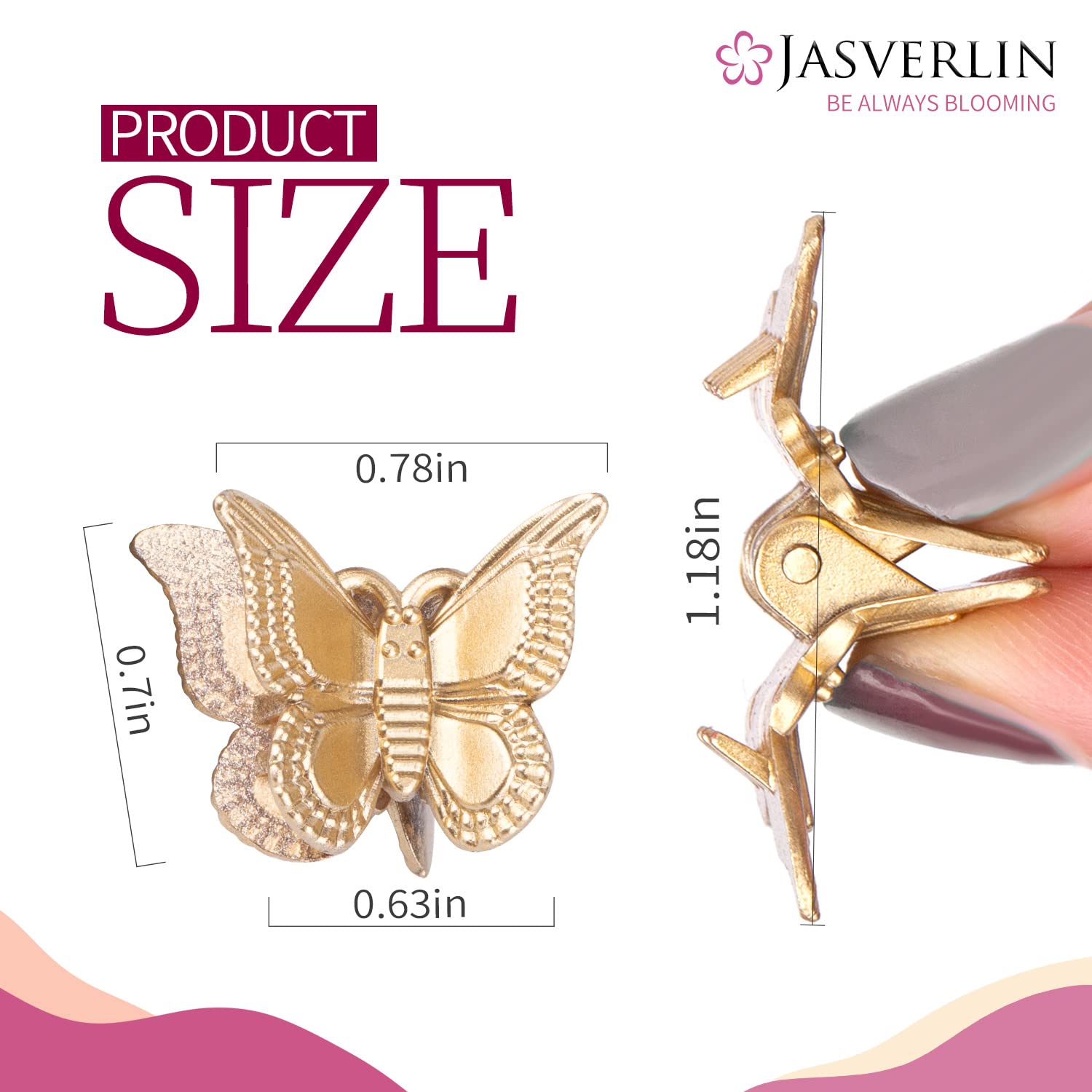 JASVERLIN organizer box with 50 clipped pieces, easy storage and portability