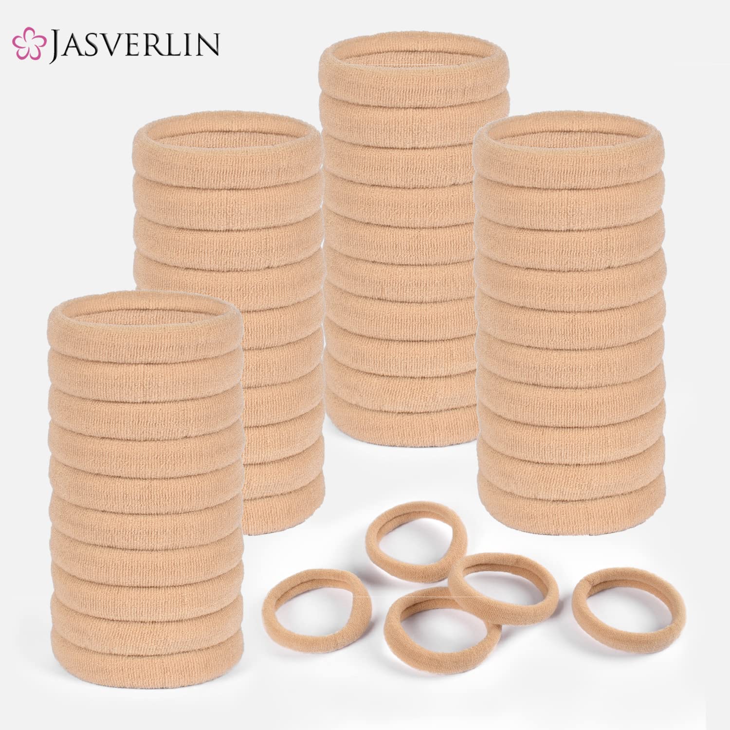 JASVERLIN jar storage open with hair ties inside — keeps bands tidy and accessible