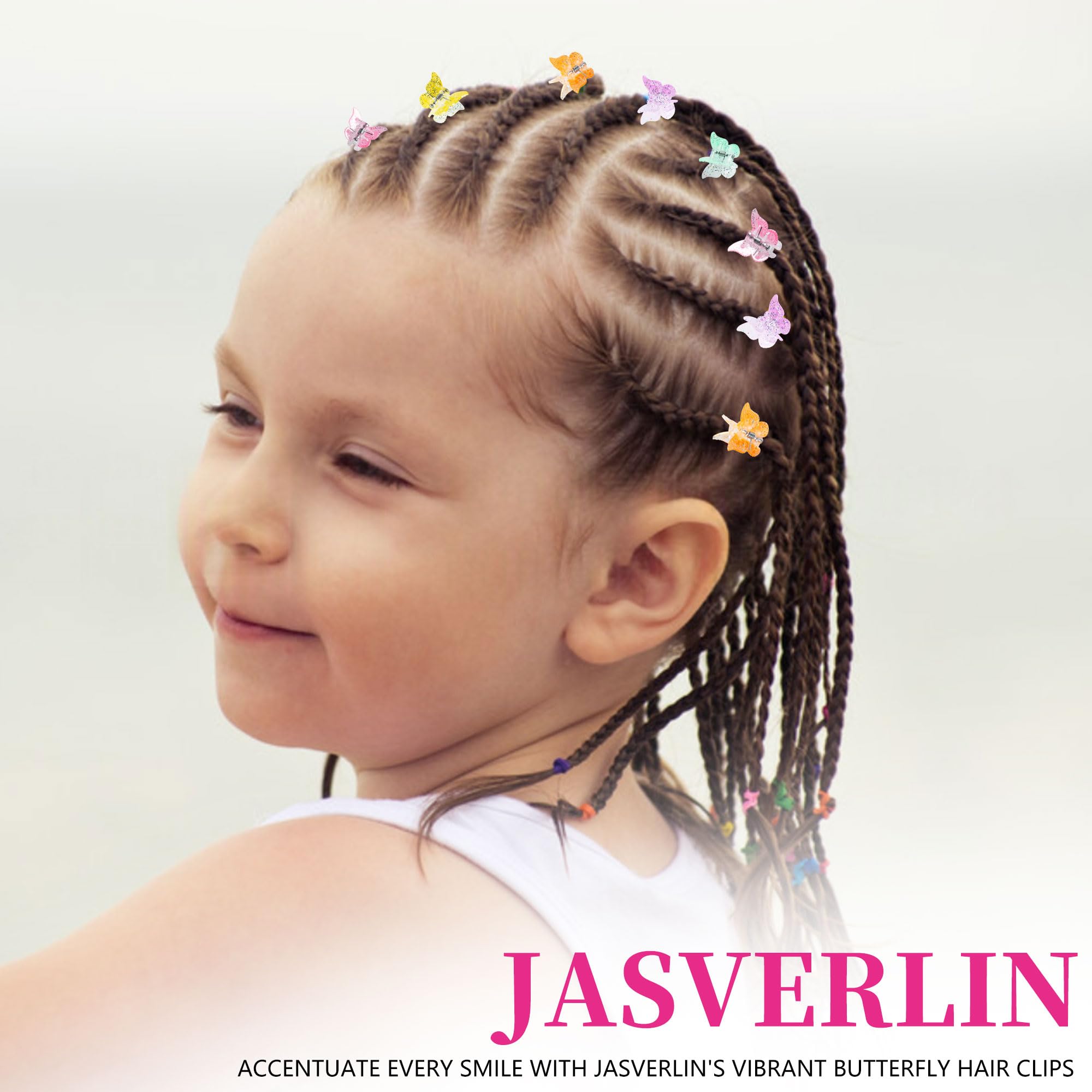 JASVERLIN lifestyle festival look with clips adding glittery accents and cheerful color