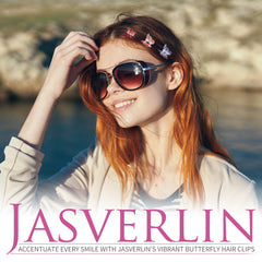 JASVERLIN lifestyle model wearing clips showing colorful styling boost
