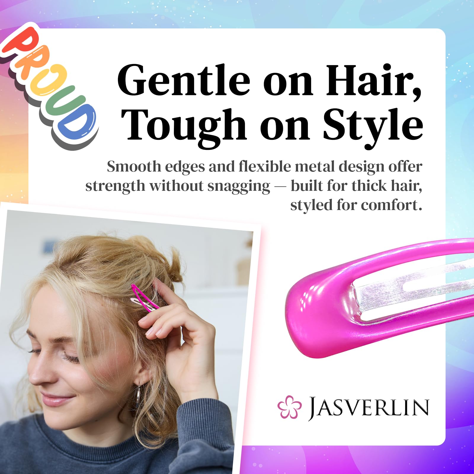 JASVERLIN clips styled in hair on streetwear look adding pop