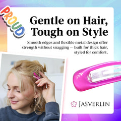 JASVERLIN clips styled in hair on streetwear look adding pop