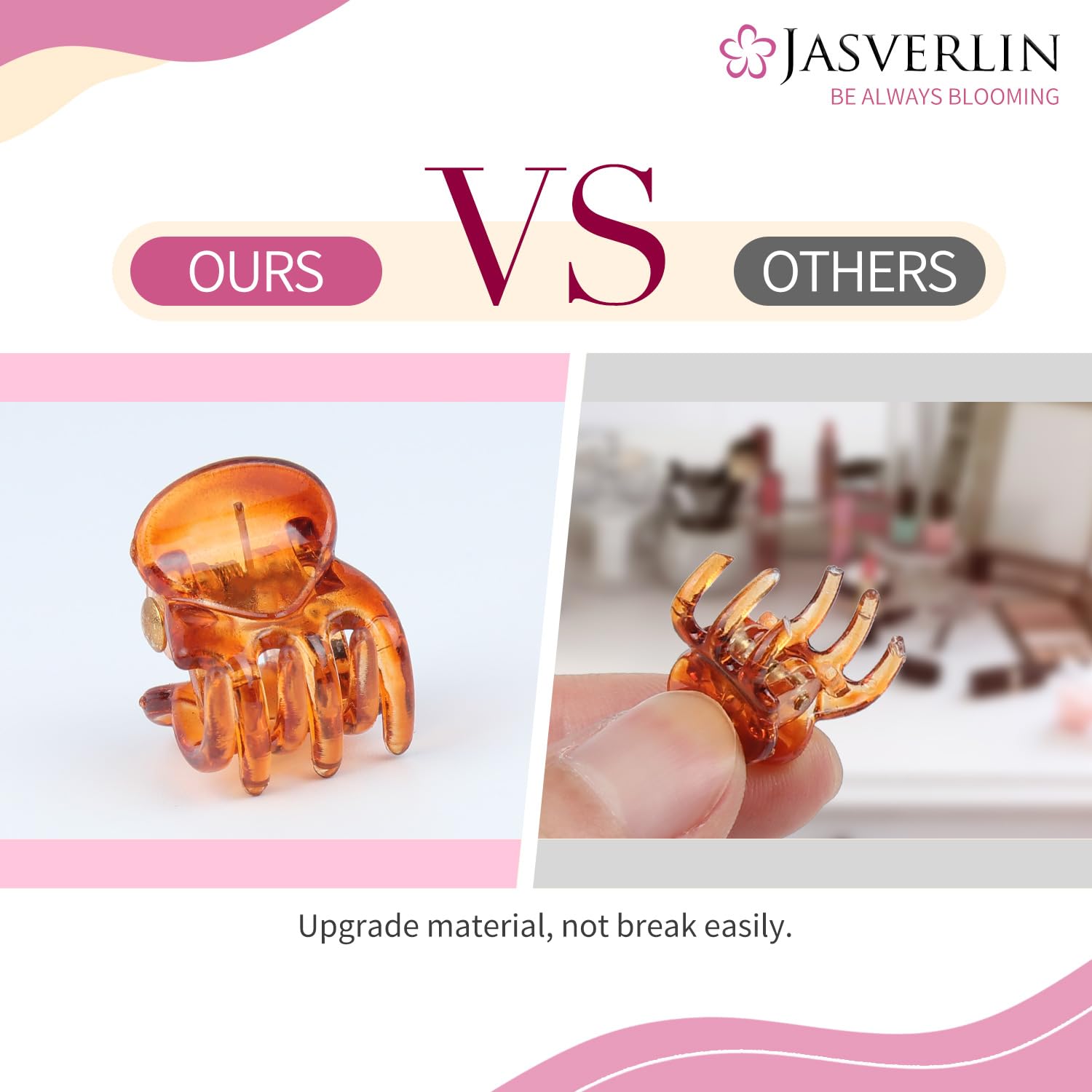 JASVERLIN clip securing a braid end showing tidy styling benefit