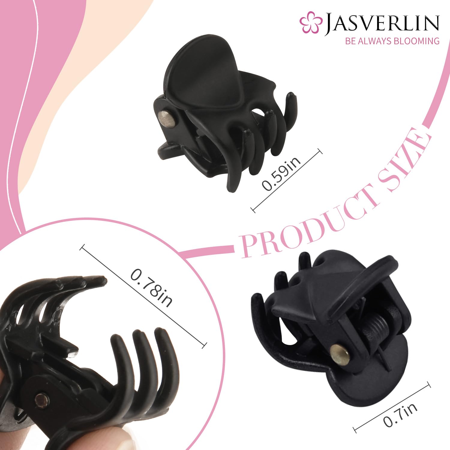JASVERLIN close-up of clip teeth showing secure non-slip grip benefit
