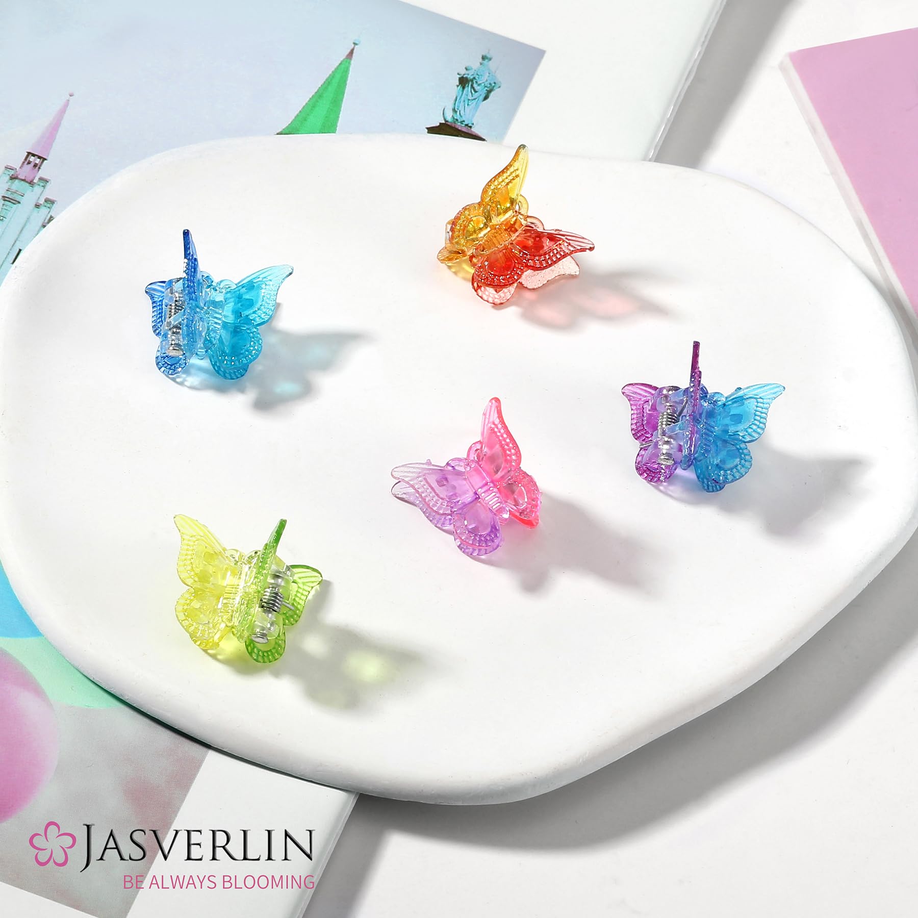 JASVERLIN spread of five gradient colors highlighting mix-and-match styling benefit