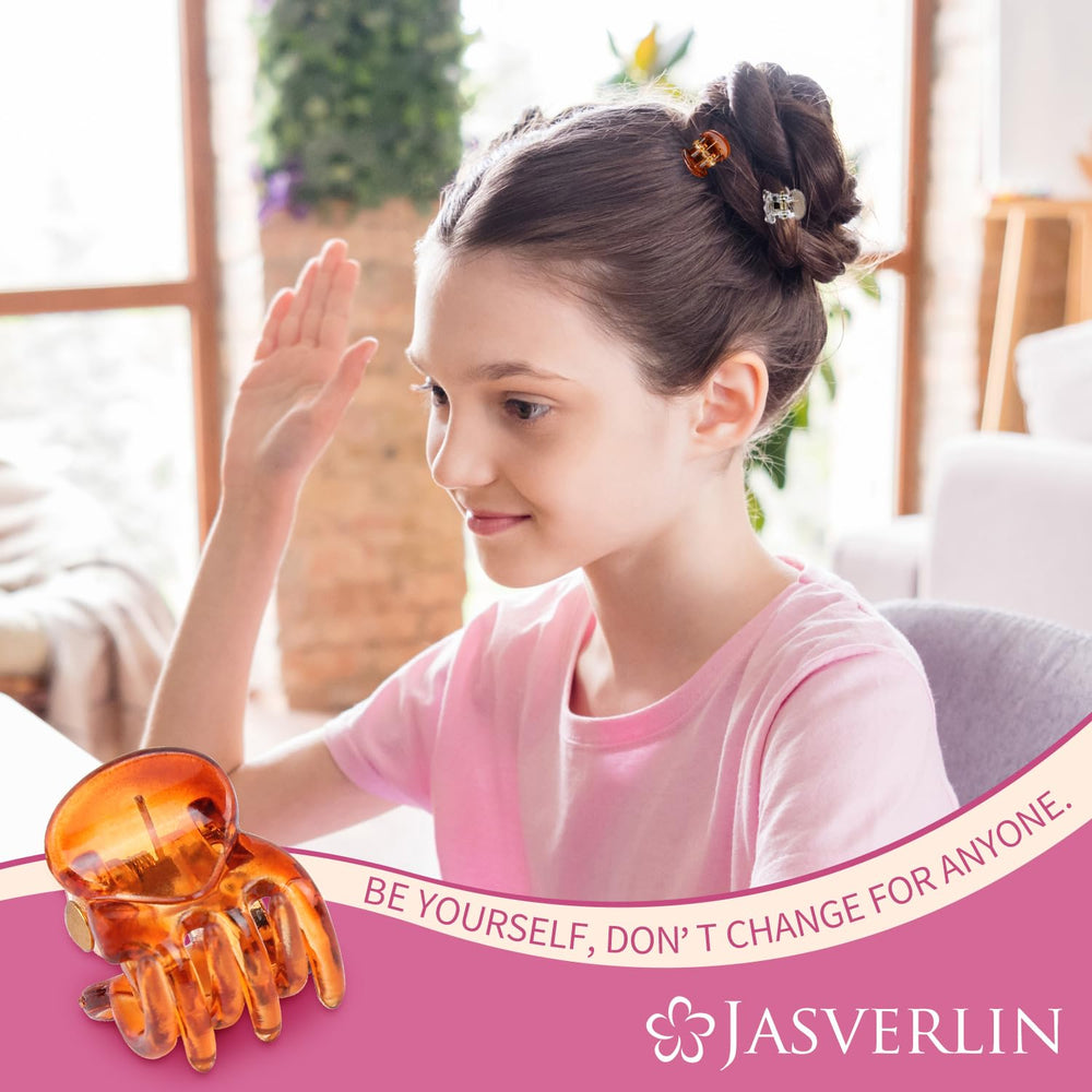 JASVERLIN spread of black brown and clear clips, offering color options
