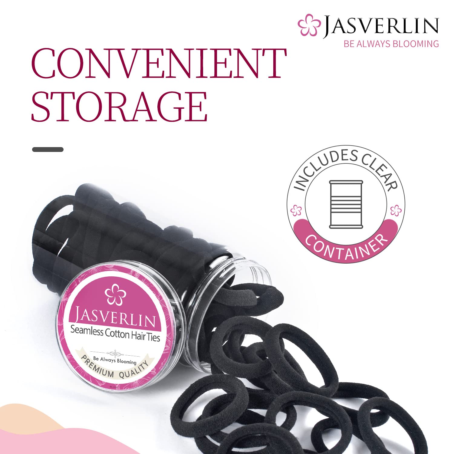 JASVERLIN hair tie beside a coin showing 1.5 inch diameter for scale and size clarity
