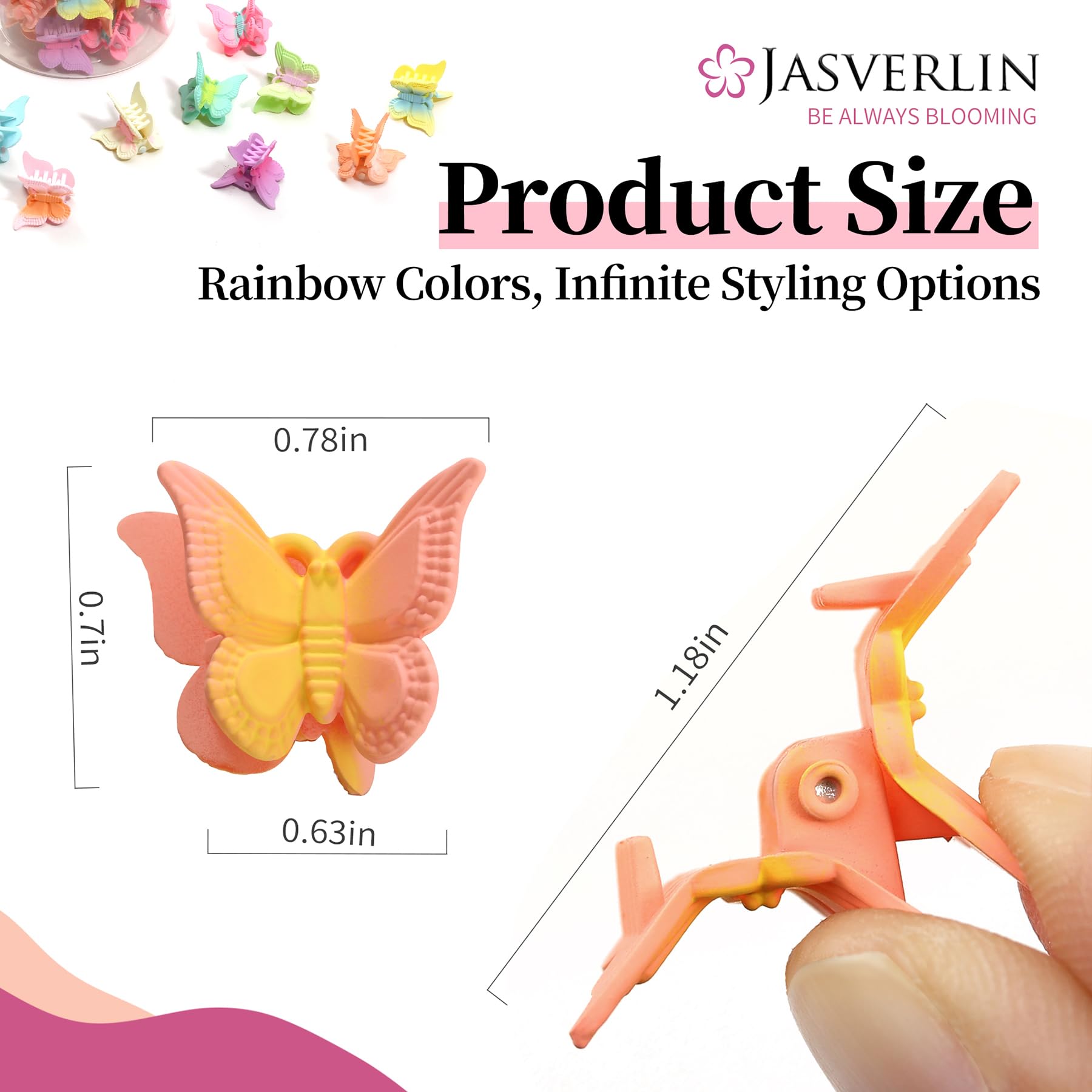 JASVERLIN clip beside ruler for scale, shows compact size advantage