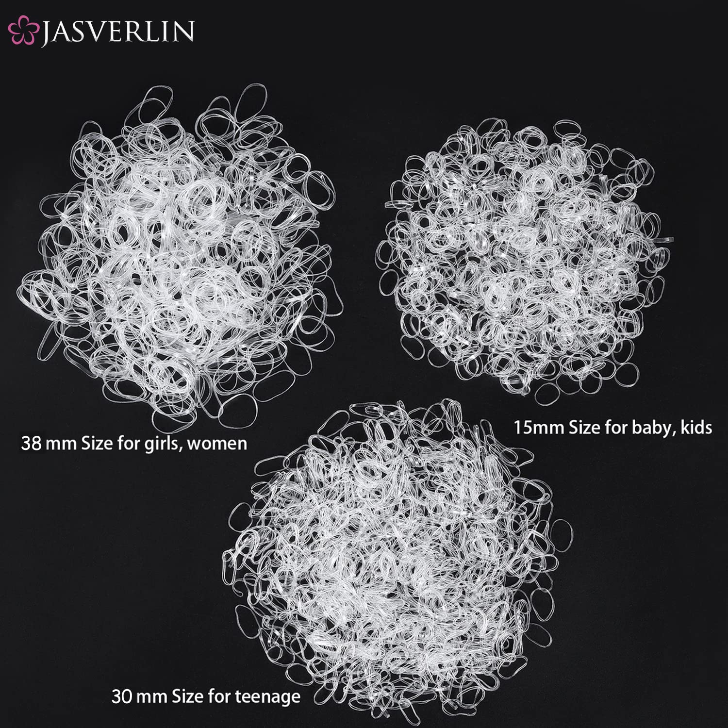 JASVERLIN 15mm small elastic on finger demonstrating gentle grip