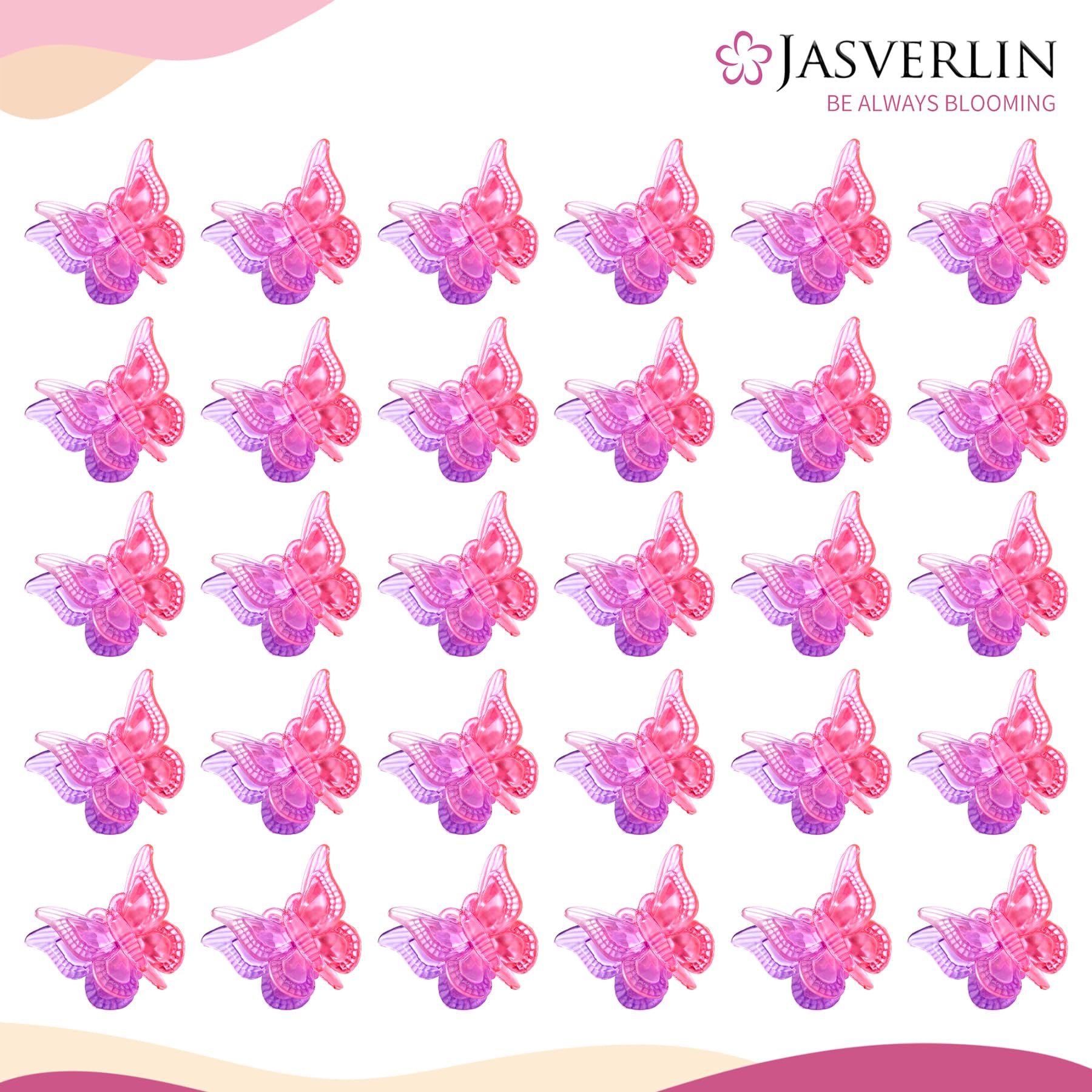 JASVERLIN clear storage container filled with 50 clips, organized travel-ready benefit