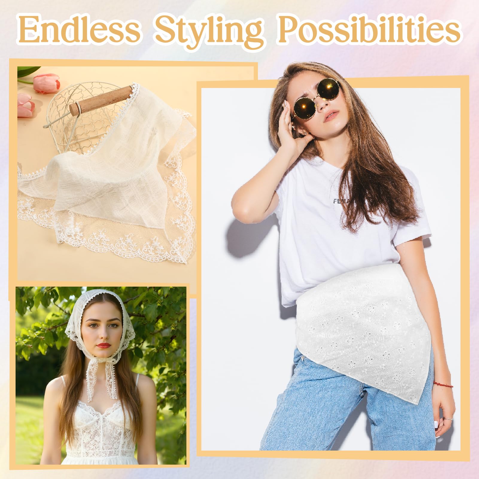 JATEBI flat lay of all four scarves showing set variety and travel-ready convenience