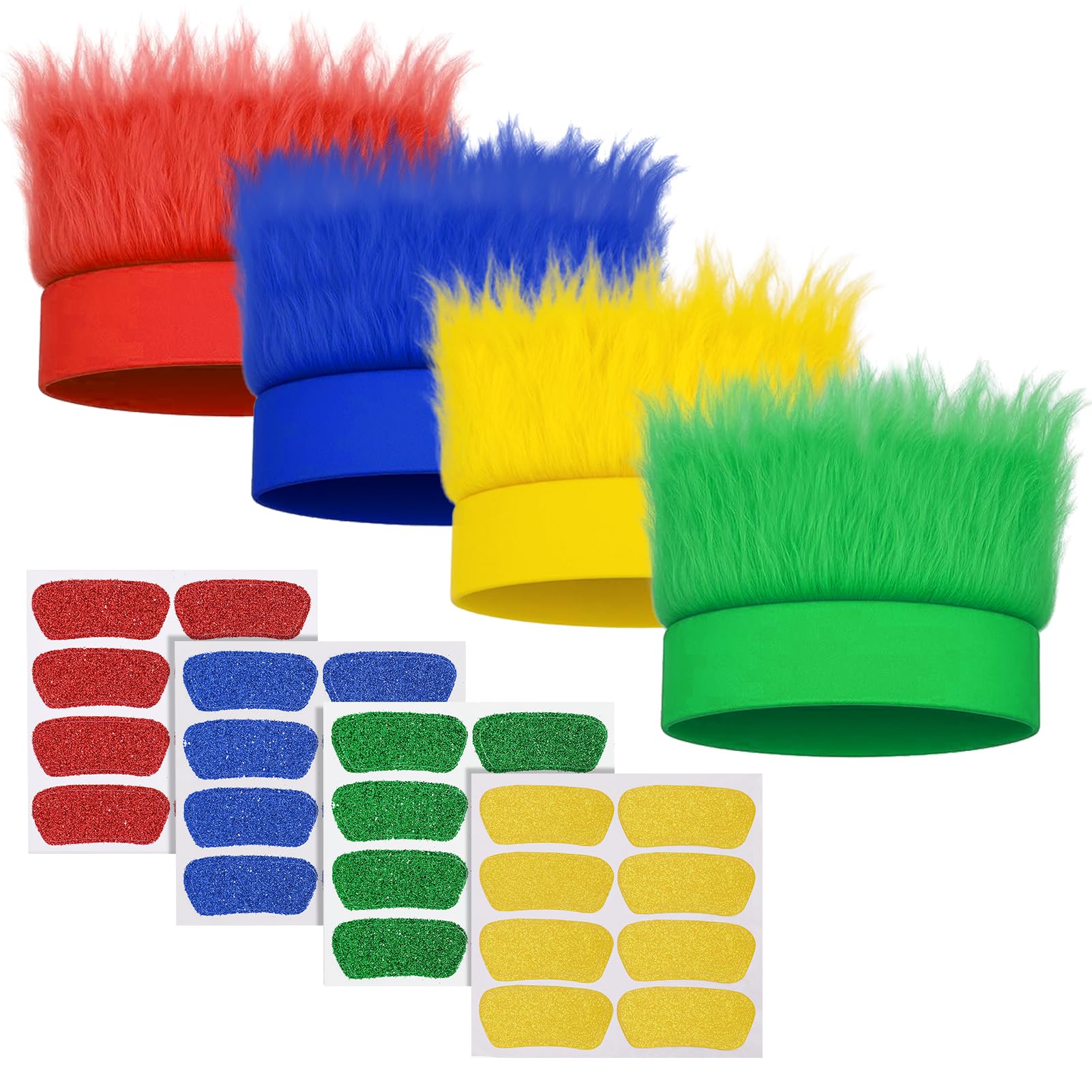 JATEBI front view of four colorful headbands showing variety and bold colors