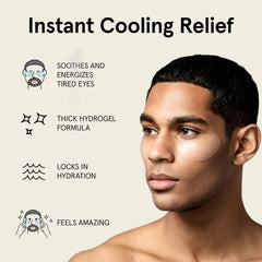 JAXON LANE patch applied under eye demonstrating depuffing action