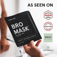 JAXON LANE mask beside grooming tools illustrating a quick skincare routine