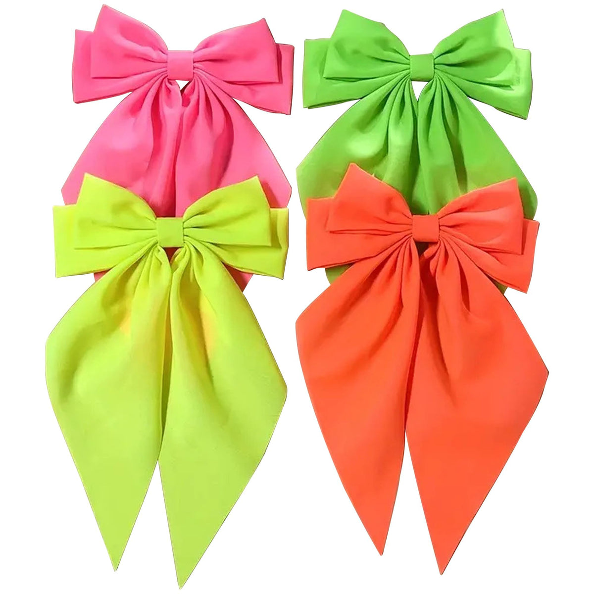 JazSwirl front view of neon bow pack showing bold colors and size benefit