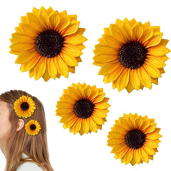 JazSwirl front view of four sunflower clips shows bright design and set contents