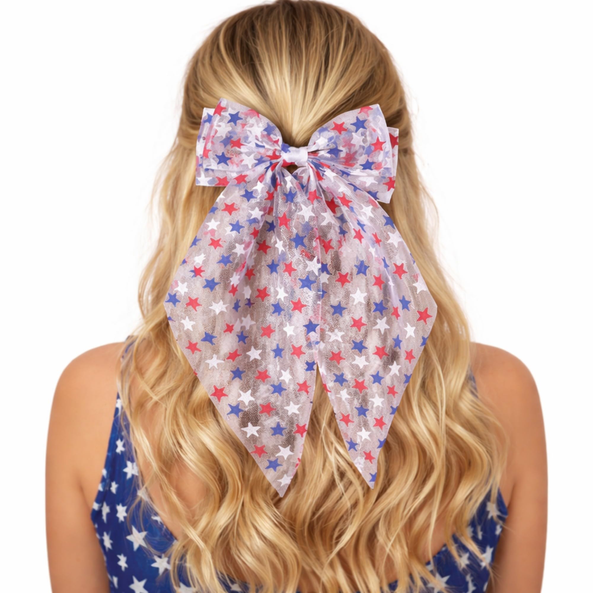 JazSwirl side profile on model illustrating how the bow accents hairstyles