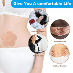 Jconly patch on belly demonstrating comfortable fit and hands-free wear