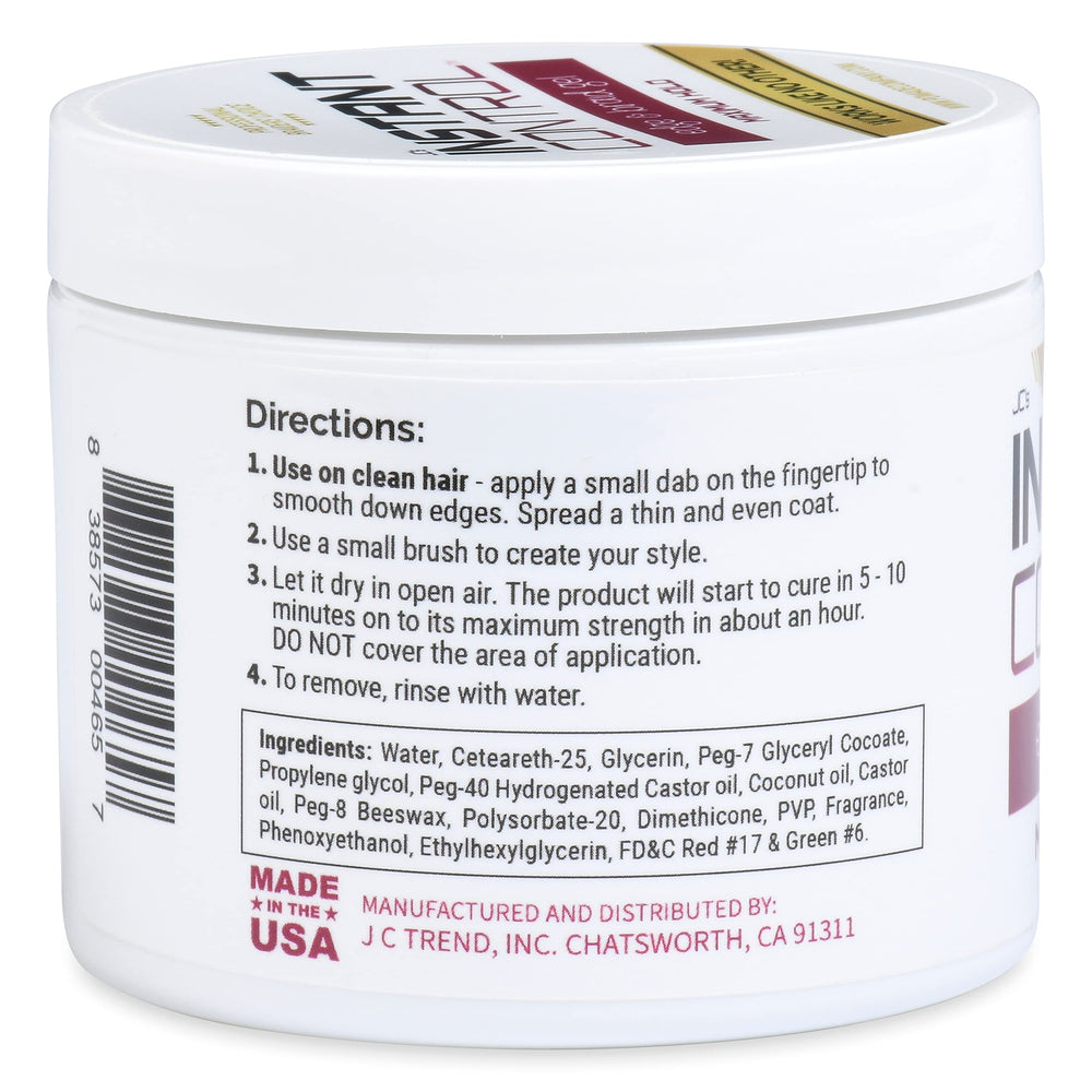 JC's securing braids to show firm hold and reduced frizz during styling