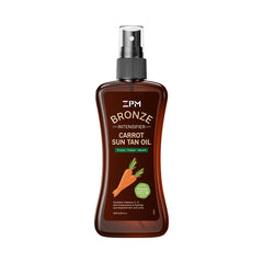 jeallis front bottle of carrot tanning oil showing product branding and benefit