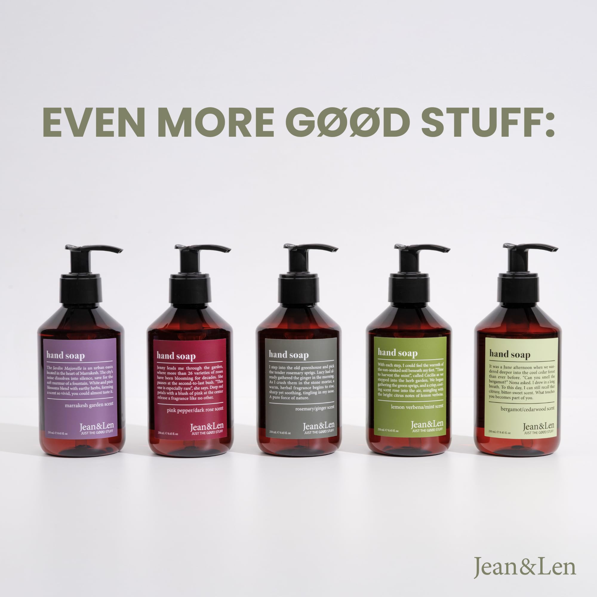 Jean & Len bathroom lifestyle styling showing modern aesthetic and fresh scent benefit