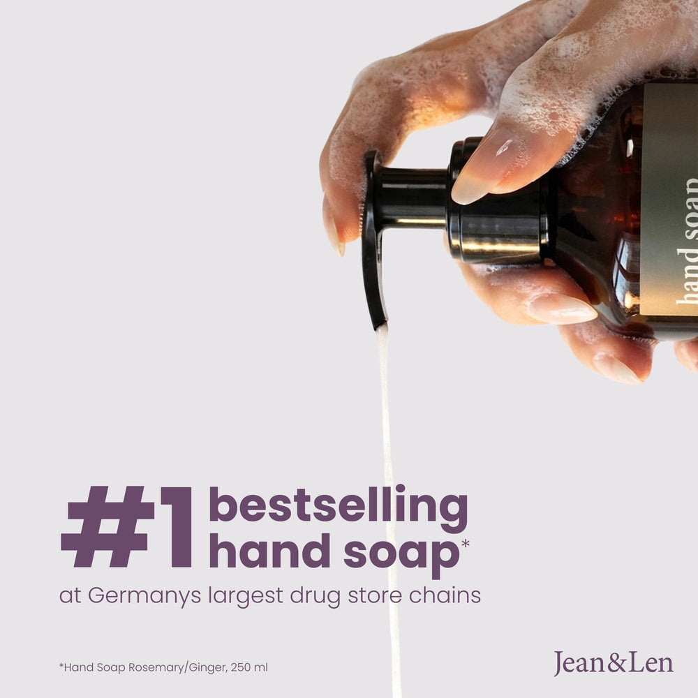 Jean & Len label and ingredient panel highlighting vegan formula benefit