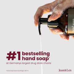 Jean & Len creamy soap texture close-up, gentle lather for hydrated hands
