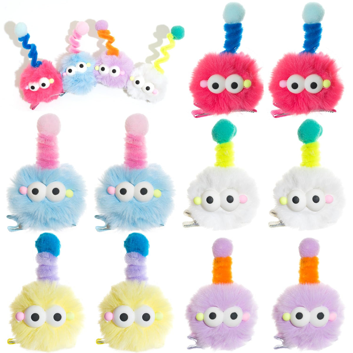Jeffan front packaging showing ten pom pom clips and colorful set benefit