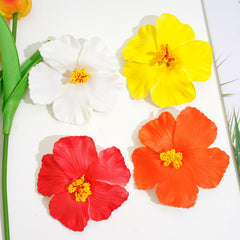 Jeffan flower clip worn in hair showing secure hold and decorative effect