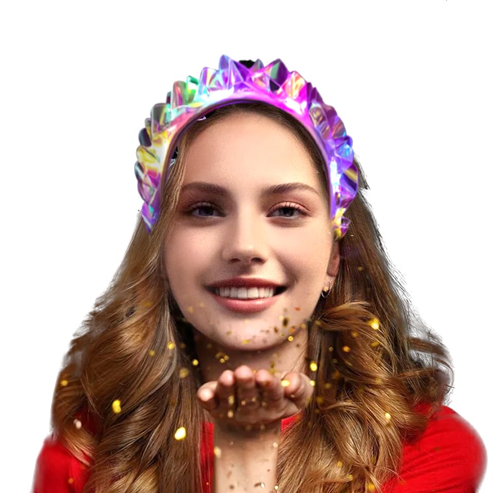 Jeffan LED tiara front view showing bright crown and party appeal