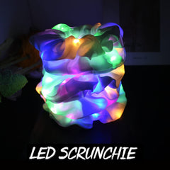 jeffan scrunchie worn in ponytail at night adding visibility and style
