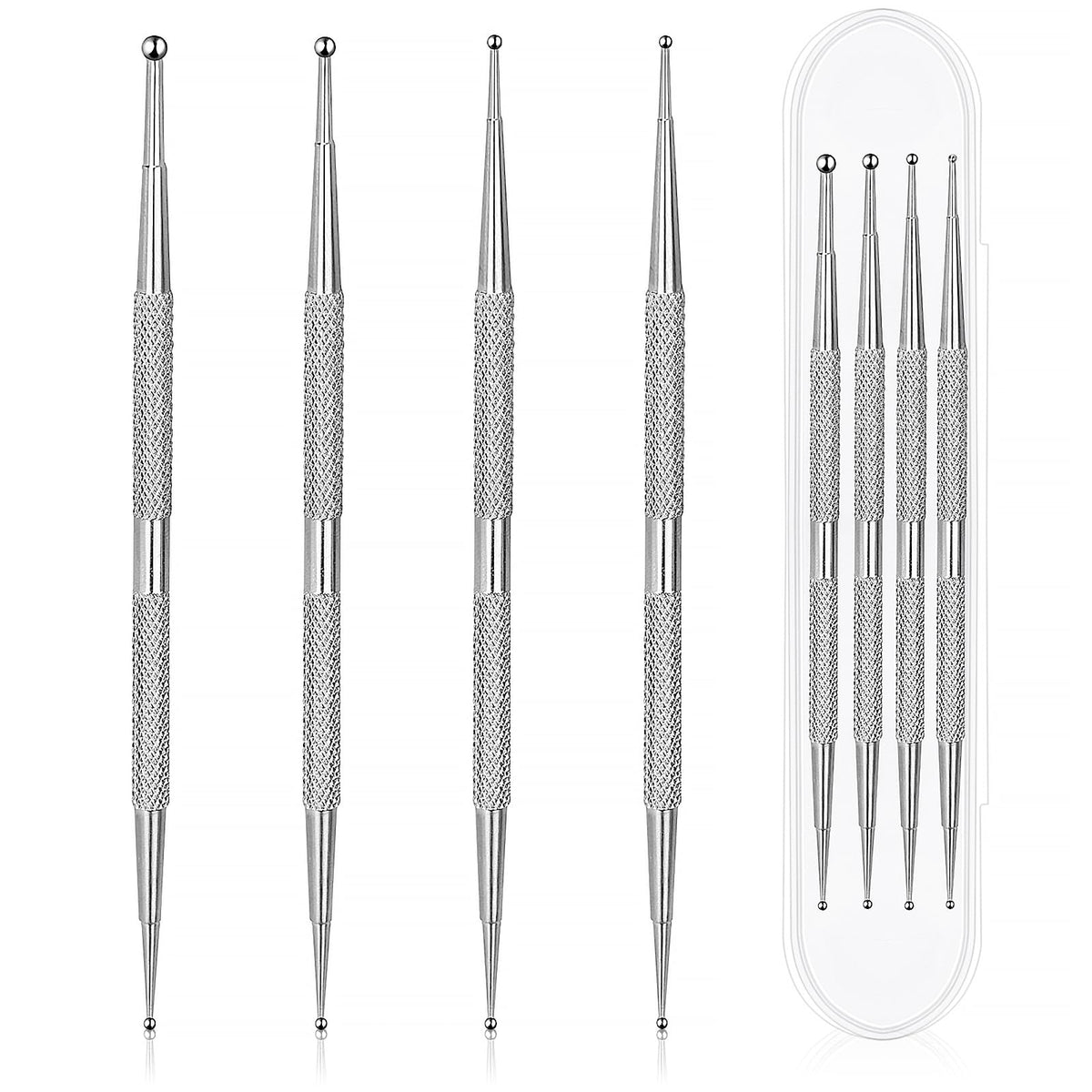 Jeffdad front view of four double-ended dotting tools showing kit usefulness
