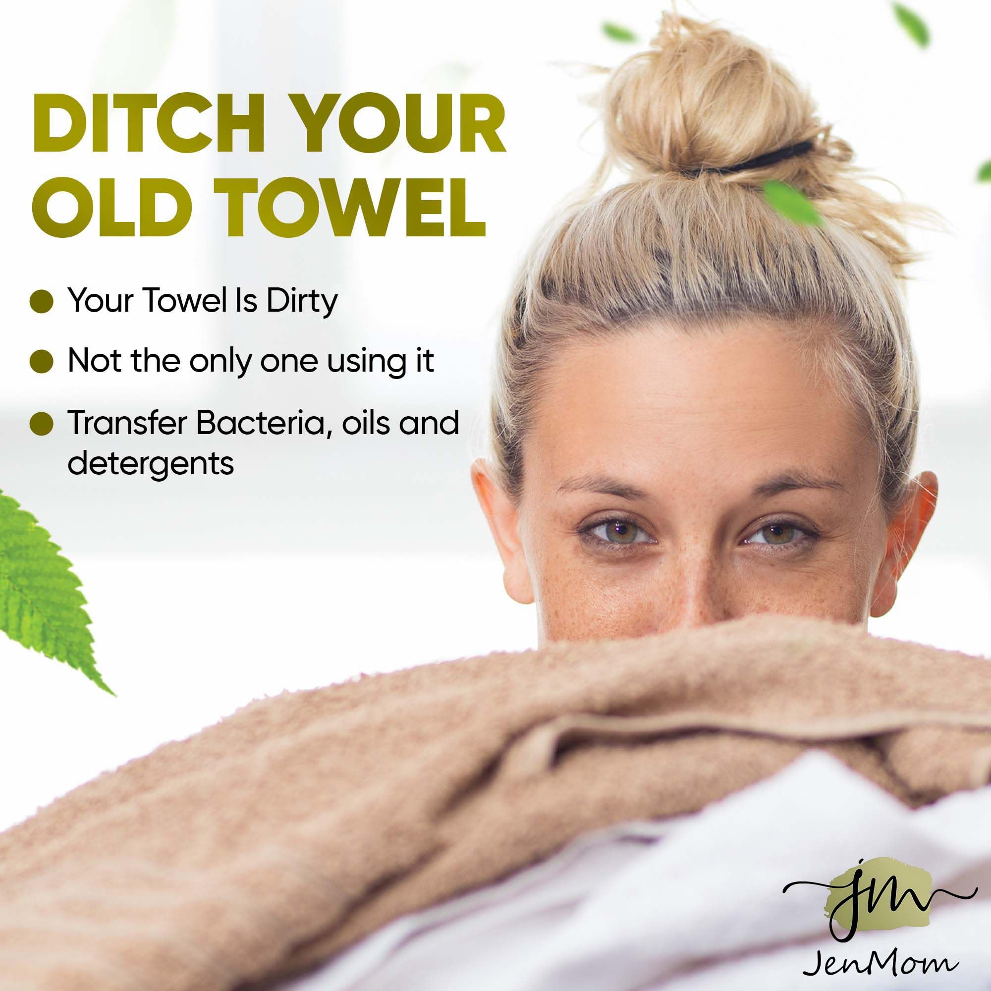 JenMom towel removing makeup to show effective cleansing