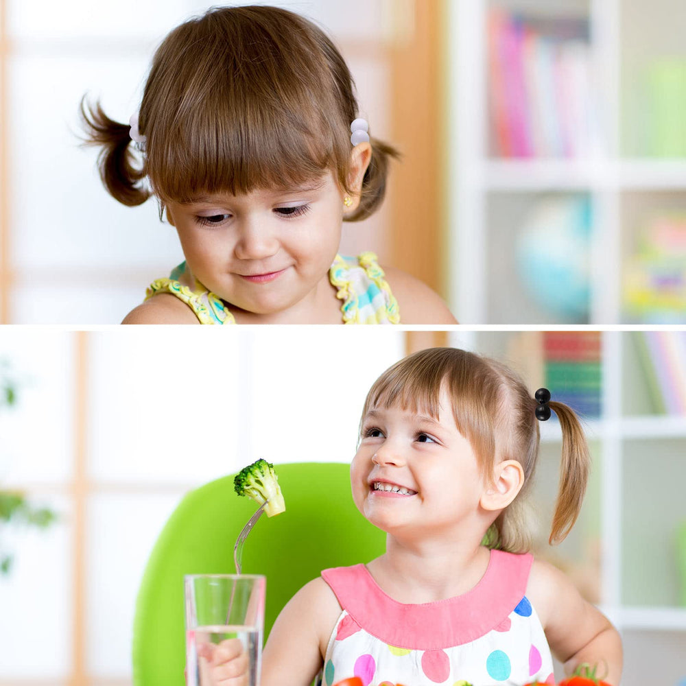 JenPen in use on toddler ponytail showing fit and benefit: comfortable styling