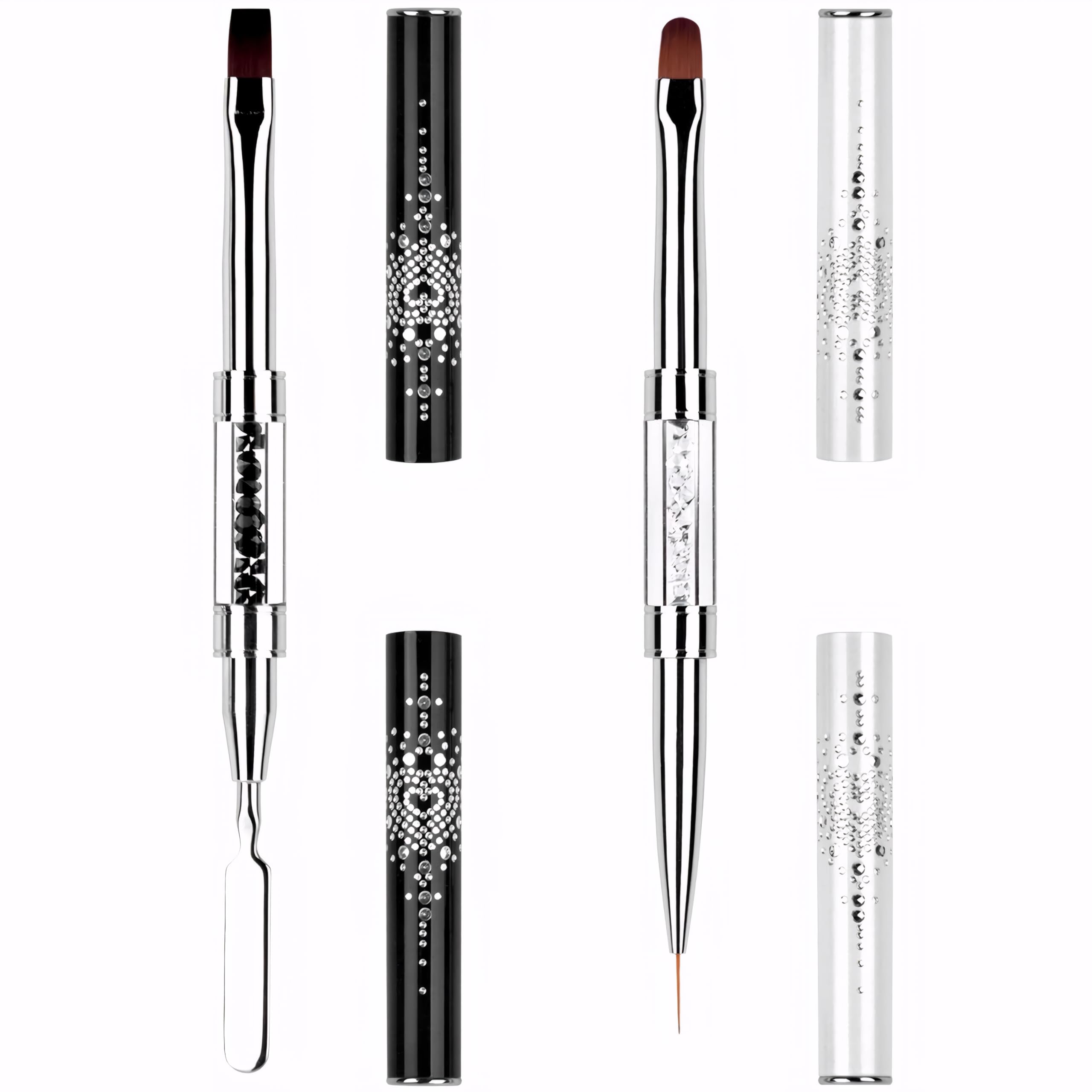 JEONEKID front view of dual-ended brushes showing elegant handles and caps, stylish and professional