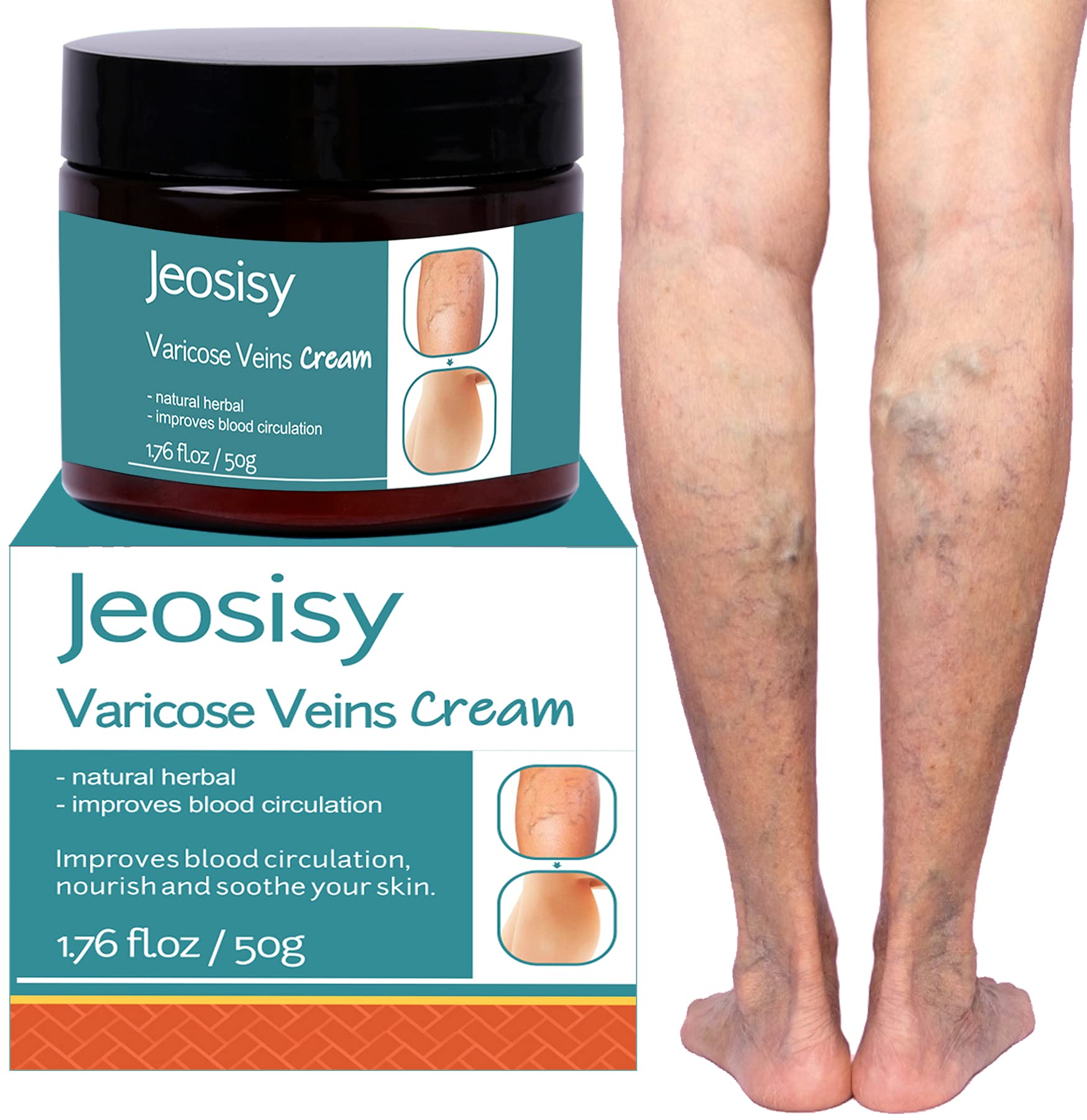 jeosisy front tube showing product packaging and branding for leg care