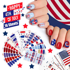JERCLITY close-up of star and stripe nail designs, vibrant detail for festive nails