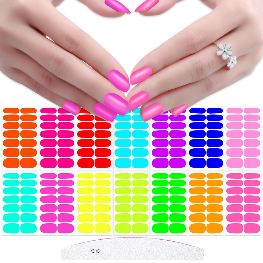 JERCLITY front packaging showing vibrant fluorescent nail wraps and quantity benefit