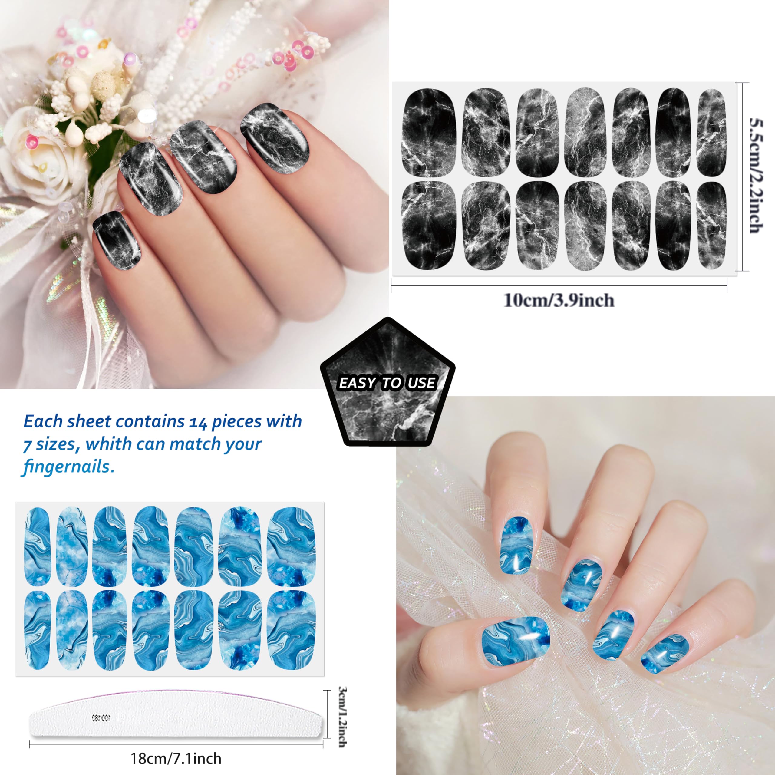 JERCLITY moon-shaped nail file with sheets, convenient trimming on-the-go