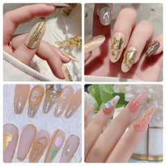 JERCLITY metal chain applied to press-on nail showing a polished result