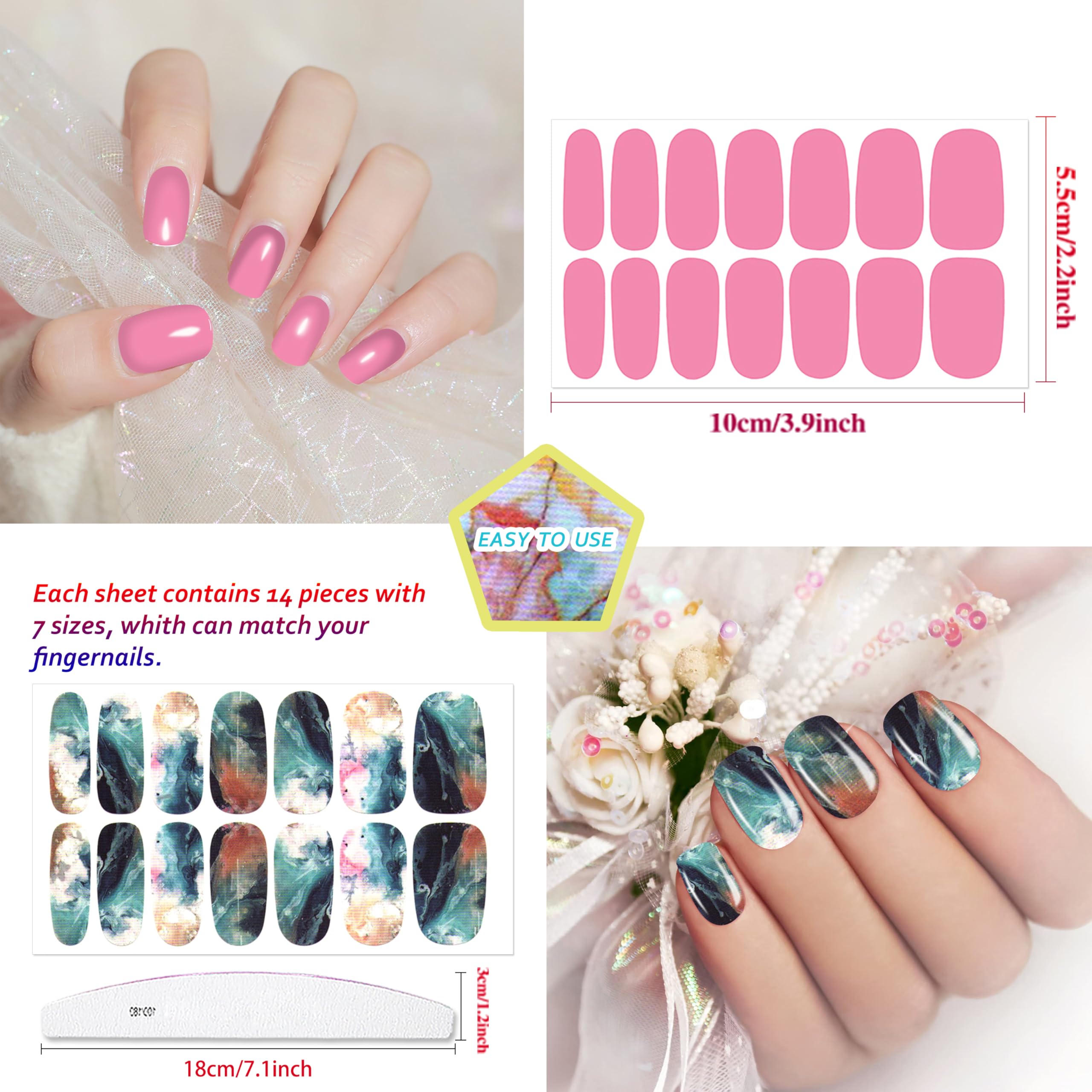 JERCLITY solid color sheet display offering coordinated shades for mixed manicures