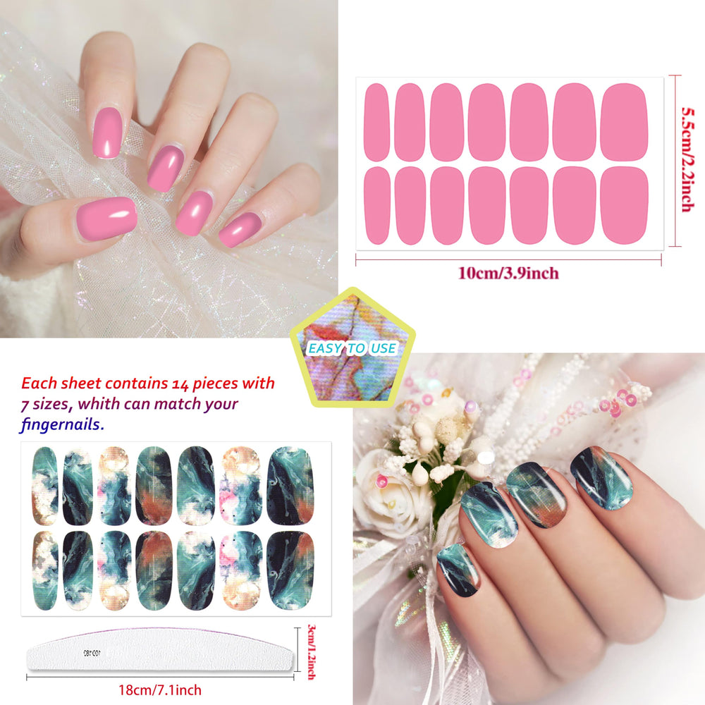 JERCLITY solid color sheet display offering coordinated shades for mixed manicures