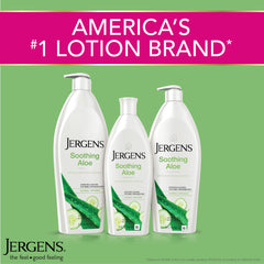 Jergens aloe lotion poured on hand for quick hydration demonstration